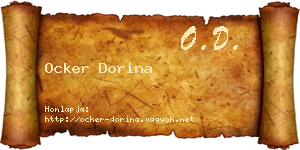 Ocker Dorina névjegykártya